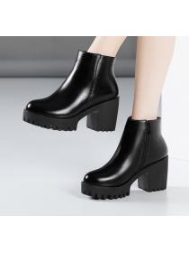 Outlet Sexy round-toe Thick Flatform High heels Boots