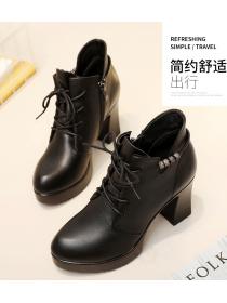 Outlet Fashionanle Round-toe Thick Flatform High heels Boots