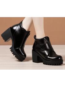 Outlet Fshion velcro design Thick Flatform High heels Boots