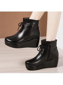 Outlet Sexy Wedge Lace-up Thick Flatform  Boots