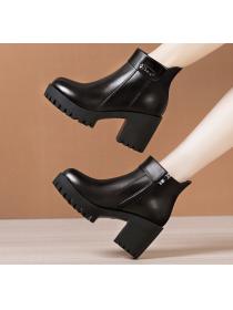 Outlet Elegant style Zipper Thick Flatform High heels Boots