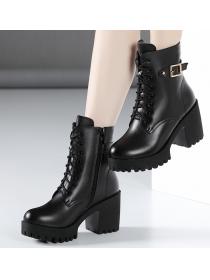 Outlet Cool grils Thick Flatform High heels Lace-up Martin Boots