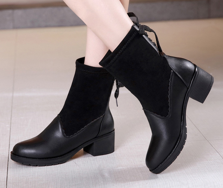 Outlet Elegant style Suede Thick Flatform High heels Boots