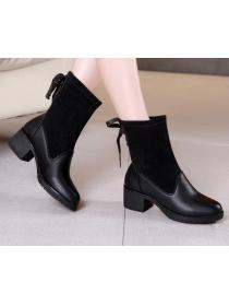  Outlet Elegant style Suede Thick Flatform High heels Boots