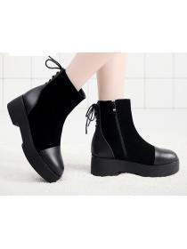 Outlet Winter fashion Suede Thick Flatform High heels Boots