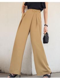 On Sale Tall Waist Drape Irrgular Design Loose Long Pants