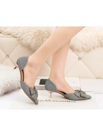 Outlet Korean fashion pointed shallow mouth high heels, rhinestones bowknot women's heels