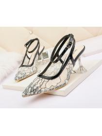 Outlet Korean fashion point shallow mouth high heels sandals