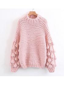 Outlet Pure Color High Collars Loose Sweater