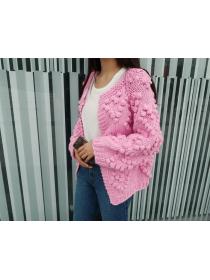 Outlet winter new women's thick thread short sweater cardigan coat for female