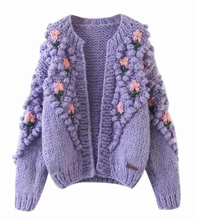 Outlet Flower Matching Fashion Loose Sweater