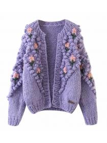 Outlet Flower Matching Fashion Loose Sweater 