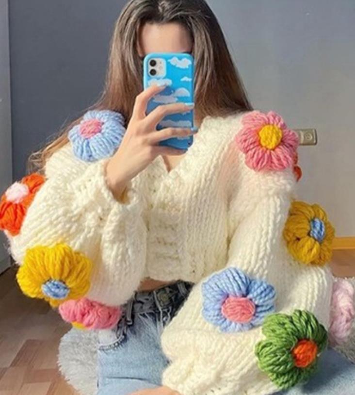 On Sale Color Matching  Knitting Fashion Coat