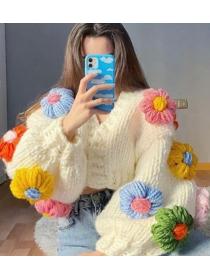 On Sale Color Matching  Knitting Fashion Coat 