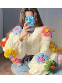 On Sale Color Matching  Knitting Fashion Coat 