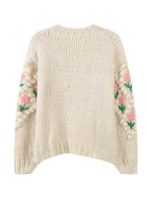 Outlet New style manual hook flower sweater pearl button flower embroidery cardigan coat