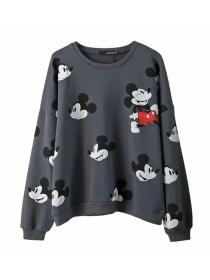 Outlet Stylish Cartoon Printed Winter new Round-neck Hoodies