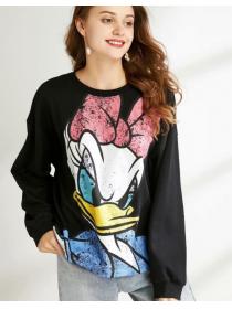Outlet Winter fashion Cartoon Printed Round-neck Hoodies 