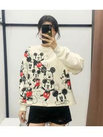 Outlet Women's Autumn new Cute cartoon printed Loose Hoodies 