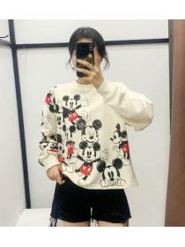 Outlet Women's Autumn new Cute cartoon printed Loose Hoodies 