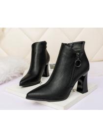 Outlet Sexy pointy Martin boots leopard print  boot thick heel zipper ankle boots club lady's boots