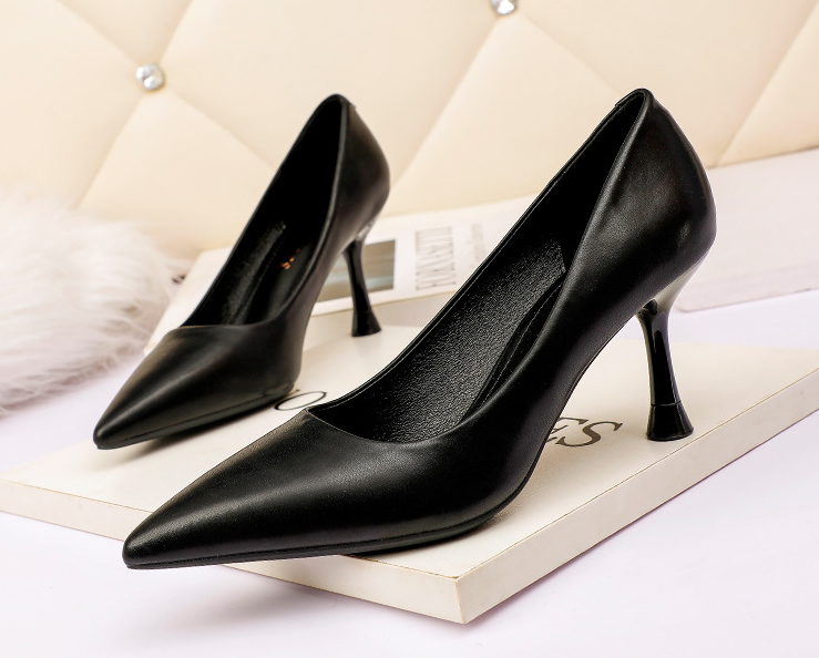Outlet Korean fashion pointed shallow mouth high heels nightclub sexy thin women's  shoes profess...