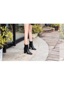 Outlet Fashion and simple boots thick heel  square head sexy nightclub ankle boots