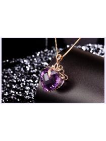 Natural colors gem luxurious heart crystal pendant necklace