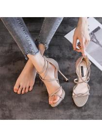 Outlet Rome style high-heeled shoes bandage sandals for women
