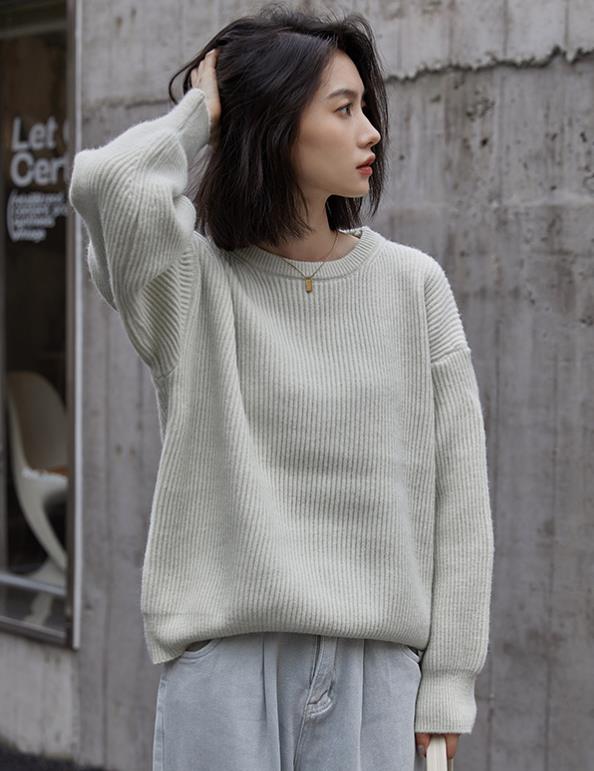 Outlet Pure Color Fashion Knitting Top