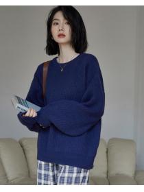 Outlet Pure Color Fashion Knitting Top 