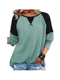 Outlet Autumn fashion Round-neck Long-sleeved T-shirt