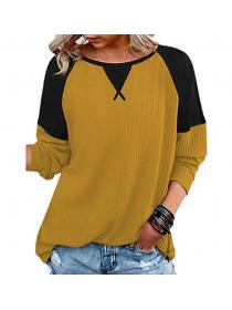 Outlet Autumn fashion Round-neck Long-sleeved T-shirt 