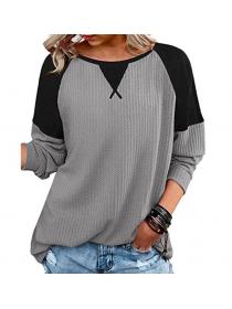 Outlet Autumn fashion Round-neck Long-sleeved T-shirt 