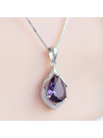 Crystal necklace antique silver clavicle necklace for women