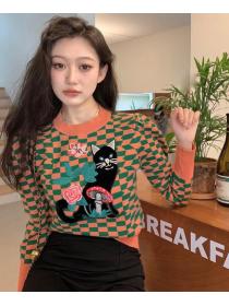 Outlet Printing Knitting Fashion Sweater 