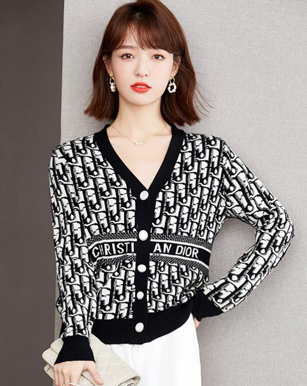 New Style Printing Show Waist Knitting Top