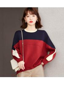 European Style Color Matching Thicken Sweater 
