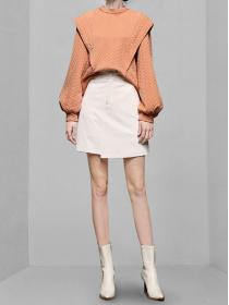 On Sale Pure Color Irrgular Top+Irrgular Fashion Slim Skirt 