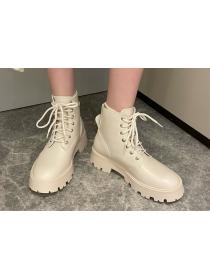 Outlet 2021 Thick platform Women's Boots Autumn/winter Martin boot lace-up ankle boots