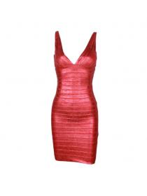 Outlet Hot style Slim-fitting bandage dress party dress party hip wrap bronzed dress