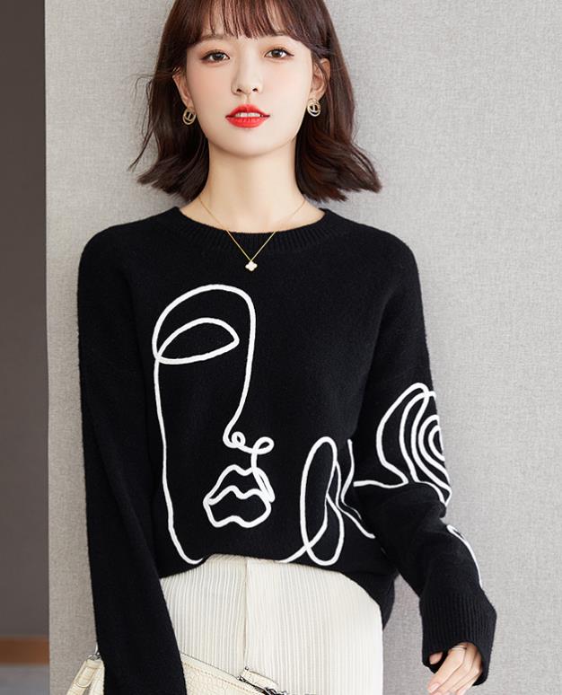 Outlet Color Matching Knitting Fashion Sweater