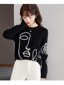 Outlet Color Matching Knitting Fashion Sweater 