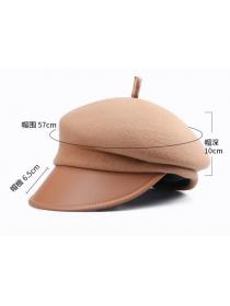 Outlet Winter new Leather eaves cap Korean fashion painter newsboy hat
