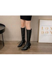 Outlet Thigh-high elastic boots with pointy heels