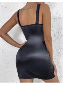 Outlet hot style Trending pure color elastic steel ring slim body Sexy dress
