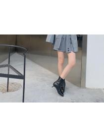 Outlet Winter new butterfly flower metal fashion high heel ankle boots