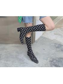 Outlet Autumn and winter Square heel Square head boots