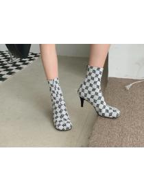 Outlet Autumn and winter Round head Vintage style ankle boots