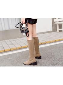 Outlet Korean fashion autumn and winter new thick heel heel high boots